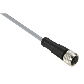 TES Electric M12 Cordset; Female Straight; 5-Pin; 5-Wire; 10m PVC Cable